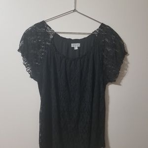 AVENUE - black lace top